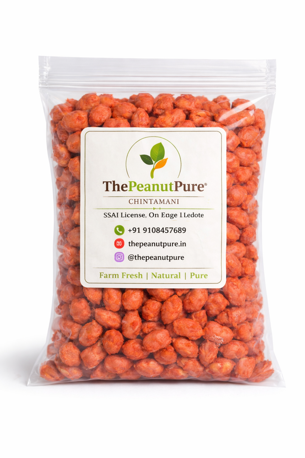 spicy masala peanuts in zip pouch The Peanut Pure crunchy red coated groundnuts